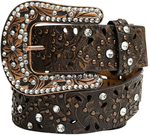 Women's Floral Embossed Western Belt
